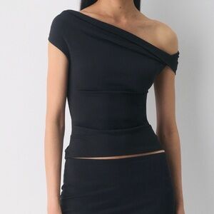 Off-Shoulder Black Women’s Top